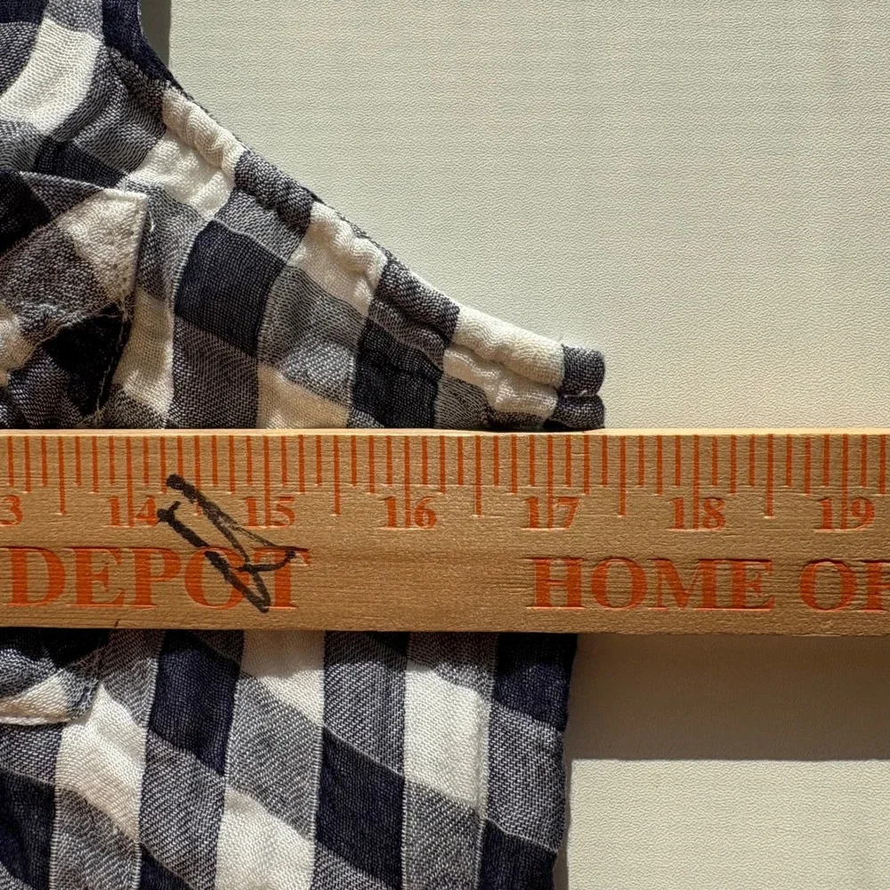 Cloth & Stone Gingham Check‎ Sleeveless Button Front Dress XS - Picture 4 of 6